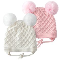 PRICES MAY VARY. ✔️【Keep Warm & Windproof】This adorable baby boy winter hat comes with two ear flap designs on both sides, which can cover your child's head and ears well. Baby hat can make your child get all-around warmth. The newborn hats also has two ties at the chin that can be tied together to hold the hat in place better. There are also two pom-poms on the top of the baby beanie which makes the hat look even more fun and lively! 📐【Product Size】This toddler winter hat fits for 0-6 months b Baby Boy Winter Hats, Knitted Baby Beanies, Baby Beanie Hat, Newborn Hats, Baby Beanie Hats, Hat Fits, Toddler Winter, Baby Hat, Adorable Baby