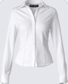 Semi-formal Fitted Top With Collared Neckline, Slim Fit Button-up Blouse, Workwear Plain Button-up Tops, Plain Button-up Top For Work, Plain Button-up Tops For Workwear, Fitted Tops With Placket For Office Wear, Solid Color Slim Fit Button-up Top, Elegant Collared Plain Blouse, White Office Wear Shirt