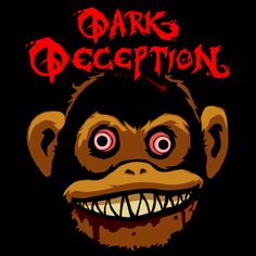 a monkey with the words dark deception on it's face