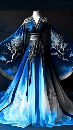 Asian Gowns, Royal Dresses, Japanese Dress, Dress Design Sketches, Fashion Illustration Dresses, Fantasy Gowns, Pretty Prom Dresses