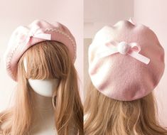 Doll Bow Autumn Plaid Beret Hat 💜 sugarplum · y2k, coquette, egl, cosplay fashion and home decor store 💜 Powered by Storenvy Pastel Academia, Plaid Beret, Cute Beret, Pink Beret, Kawaii Hat, Wool Beret, Wool Berets, Beret Hat, Cute Hats