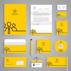 the stationery is yellow and has black accents