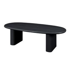 a black oval table on a white background