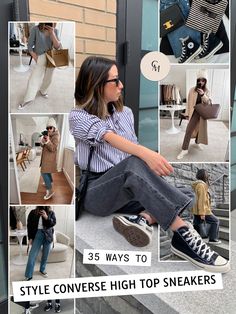 35 Ways to Style Converse High Top Sneakers - Crystalin Marie How To Style High Top Converse, Ways To Style Converse, Styling Converse High Tops, Converse Chuck Taylor Outfit, Black High Top Converse Outfits, Outfits With Converse High Tops, High Top Converse Outfit, Converse Sneakers Outfit, Outfits With High Tops