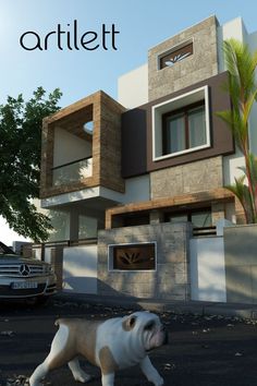 front elevation Elevation With Balcony, Small Garden Balcony, Balcony House, House Front Elevation, House Fence, Layout Plan