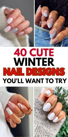 Christmas Winter Nail Designs, Winter Nails Ideas Short, Winter Nail Designs Christmas, Christmas Winter Nails Gel, Christmas Gel Nails Designs Winter, Gel Nail Designs Winter, Winter Nail Designs 2024, Simple Nail Designs Winter, Holiday Gel Nail Ideas