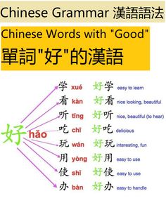 chinese words with good and bad in different languages, including the word's names