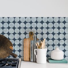 the kitchen counter is clean and ready to be used as a wallpaper or decoration