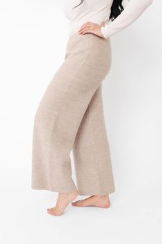 Loungewear made luxe.It doesn't get any cozier than these super-soft and stretchy wide leg pants. With an on-trend shape, you'll reach for them again and again. Super-soft, stretchy fabric Wide leg High rise waist Coordinates with cardigan & family pieces Wide Leg Pajama Pants, Wide Leg Knit Pants, Knit Wide Leg Pants, Sweater Collection, Again And Again, Sweater Pants, Knit Pants, Getting Cozy, Stretchy Fabric