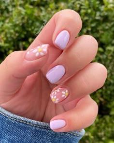 Dark Spring, Simple Spring Nails, Nails Dark, Unghie Sfumate, Spring Acrylic Nails, Cute Simple Nails, Short Square Nails, Simple Gel Nails