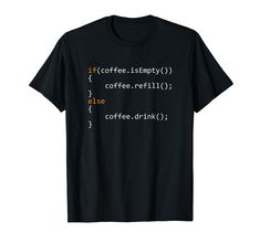 a black t - shirt with the words coffee, isimly and else on it