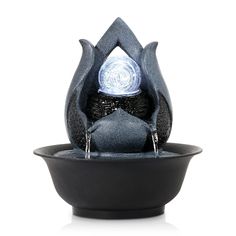 PRICES MAY VARY. Premium Material: High quality poly resin construction ensures the durability of the indoor fountain. This indoor waterfall fountain is lightweight and durable for lasting long. Comes with quiet submersible pump that continuously circulates the water keeping it safer, cleaner, free of algae. Calming & Relaxing: This relaxing tabletop fountain let you listen to the sounds of a waterfall crashing down onto the tiers below as they gently rock you to sleep or bring you a comforting Small Fountain Ideas Indoor, Desktop Water Fountain, Indoor Tabletop Water Fountain, Decorative Water Fountain, Fountain For Home, Indoor Waterfall Fountain, Water Sound, Table Fountain, Magic Fountain