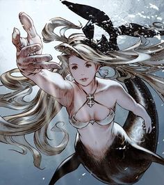 the cover to mermaid, featuring a woman with long blonde hair and a bird flying above her head