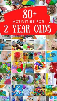 2-year-olds love to play. I want to share most of my toddler's favorite activities so here are 80 of the BEST Activities for 2-Year-Olds!  https://kidsactivitiesblog.com/53723/80-best-activities-2-year-olds/ Easy Toddler Activities, Baby Play Activities, Montessori Toddler Activities, Toddler Arts And Crafts, Daycare Activities