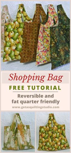 Shopping bag Shopping Bag Tutorial, Quilt Studio, Sac Diy, Quilting Studio