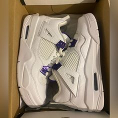 Air Jordan 4 Retro (Gs) Purple Metallic Size 6.5 Y (8 Women’s) Fantastic Condition Bought On Goat On Goat Now $719 Submit An Offer Jordan Metallic Purple, Purple Metallic 4s, Jordan 4’s, Purple Metallic, Jordan 4 Retro, Womens Jordans, Air Jordan 4, Air Jordan 4 Retro, Metallic Colors