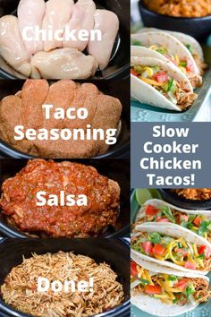 different types of taco seasoning and slow cooker chicken tacos