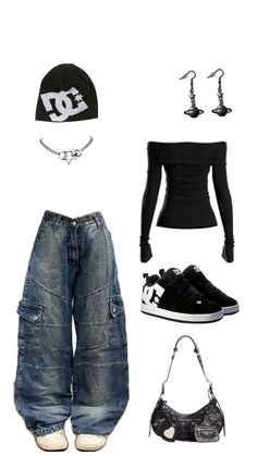 Styl Grunge, 2000s Fashion Outfits, New Rock, Looks Black, Aesthetic Outfit