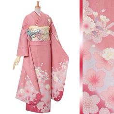 Asian Style Dress, Flower Kimono, Modern Kimono, Kimono Japan, Traditional Japanese Kimono, Pink Kimono, Kimono Outfit