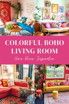 colorful boho living room ideas for home decor projects Bohemian Colorful Living Room, Colourful Bohemian Decor, Colorful Boho Wall Decor, Colorful Bohemian Decor, Boho Living Room Colors, Colorful Eclectic Living Room Boho, Bright Boho Interior Design, Boho With Color, Boho Living Room Decor Bright Colors