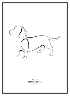 a black and white drawing of a dog