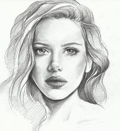 a pencil drawing of a woman's face