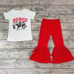 milk silk production cycle :6-8 weeksIf pre order styles are ordered with RTS, your order will not be shipped until all styles are ready Bell Bottom Outfit Fall, Rodeo Clothes, Ruffle Pants Outfit, Bell Bottoms Outfit, Rodeo Girls, Western Tee, Bell Pants, Western Rodeo