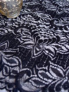 Vintage Black Lace Style No.1 Table Runner (12 x 108) - PaperLanternStore.com - Paper Lanterns, Decor, Party Lights & More Pai, Mercury Candle Holders, Lace Candles, Mercury Glass Candle Holders, Mercury Glass Candles, Wedding Table Runner, Mercury Glass Votives, Vintage Centerpieces, Vintage Wedding Theme