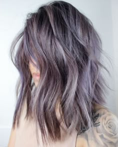 Lavender Balayage, Lavender Grey Hair, Colour Highlights, Mushroom Hair, Lilac Hair, Fairy Hair, Split Hair