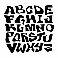 the alphabet is made up of letters and numbers in green, black and white colors