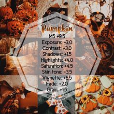 a collage of pumpkins and other decorations with the words pumpkin exposure - 30