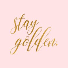 a pink background with gold lettering that says stay gollyve