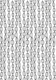 an abstract black and white pattern with circles on the side, as well as lines that are