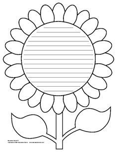 a flower with lines in the center and leaves around it, as well as a blank paper