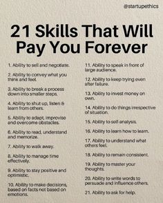 21 Skills That Will Pay You Forever How To Make Someone Shut Up, Dual Enrollment Tips, Money Management Advice, Personal Improvement, Vie Motivation, Confidence Tips, Skills To Learn