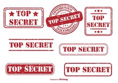 top secret stamps with the words top secret written in red ink on a white background