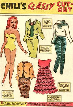 an old fashion magazine cover with different types of clothes