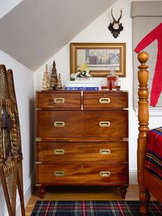 Vintage 1850s English Campaign Chest of Drawers Weston Table Old Chest Of Drawers, Marsh House, Throwing Clothes, Campaign Chest, Royal Stewart Tartan, Farmhouse Pottery, Old Chest, Kids Library, Stock Pots