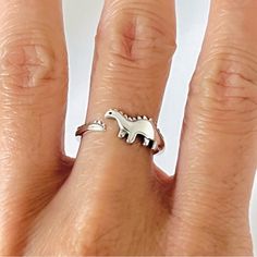 925 Sterling Silver Height: 6.7mm Can Be Worn: On Multiple Fingers And/Or Midi Ring *Ring Is Adjustable Dino Ring, Dinosaur Ring, Friend Rings, Midi Ring, Midi Rings, Ring Color, Ring Ring, Ring Silver, Womens Jewelry Rings