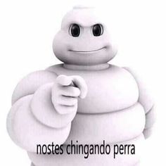 a white cartoon character with the words notes chigando pera written below it