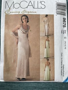 the sewing pattern for this evening gown is easy to sew