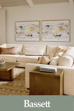 image of a neutral living room Living Room With L Shape Sofa, L Shaped Sectional, Livingroom Sofa, Friends Together, L Shape Sofa, Bassett Furniture, Body Support, Corner Sectional, Fall 2023