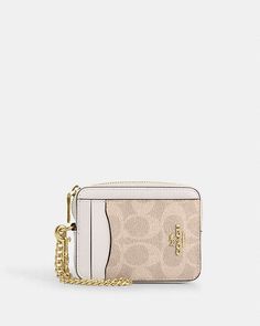 COACH® Outlet | Zip Card Case In Signature Canvas Cute Coach Wallet, Zip Card Case Coach, Coach Wallet Keychain, Coach Card Case, Cool Wallets, Coach Zip Card Case, Keychain Wallets, Coach Card Holder, Wallet Ideas