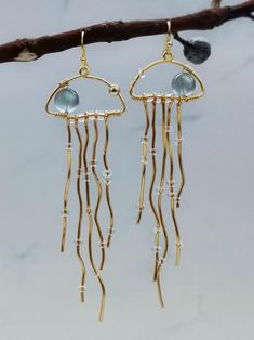 Jellyfish Earrings, Anting Manik, Sea Life Jewelry, Handmade Jewelry Tutorials, Homemade Jewelry, Funky Jewelry