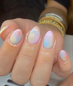 Watercolor Nails, Teen Nails, Boho Nails, Retro Nails, Cute Simple Nails, Summery Nails, Simple Acrylic Nails, Dream Nails