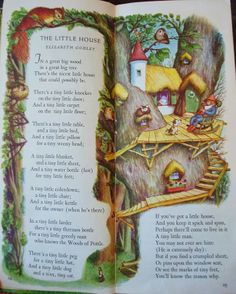 an open children's book with pictures of houses and animals in the pages on it