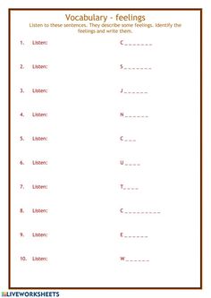 a worksheet with the words in english