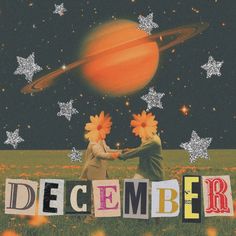 an image of two people holding hands in front of the word december