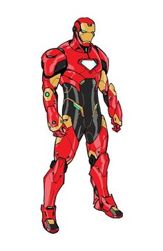 an iron man standing in front of a white background