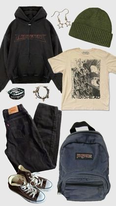 Basic Grunge Outfits, Radiohead T Shirt, Introvert Outfits, Grudge Outfits, Masc Outfits, Downtown Outfits